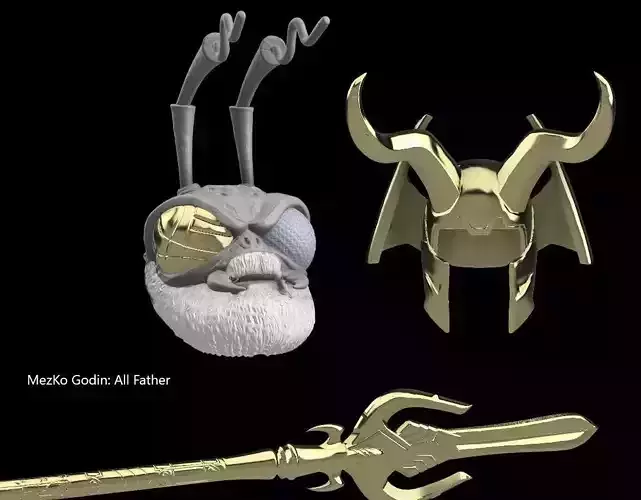 Custom Head and Helm - All Father Insect 3D print model