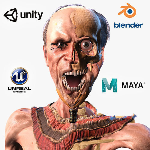 The Mummy  High quality character full Rigged and Animated  3D model