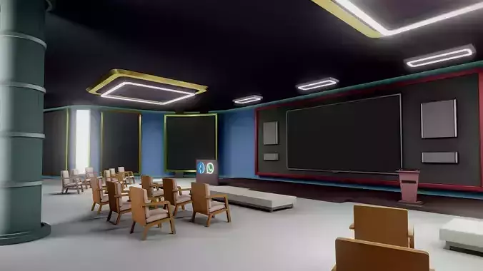 Exhibition Gallery Scenario Baked VR AR Ready