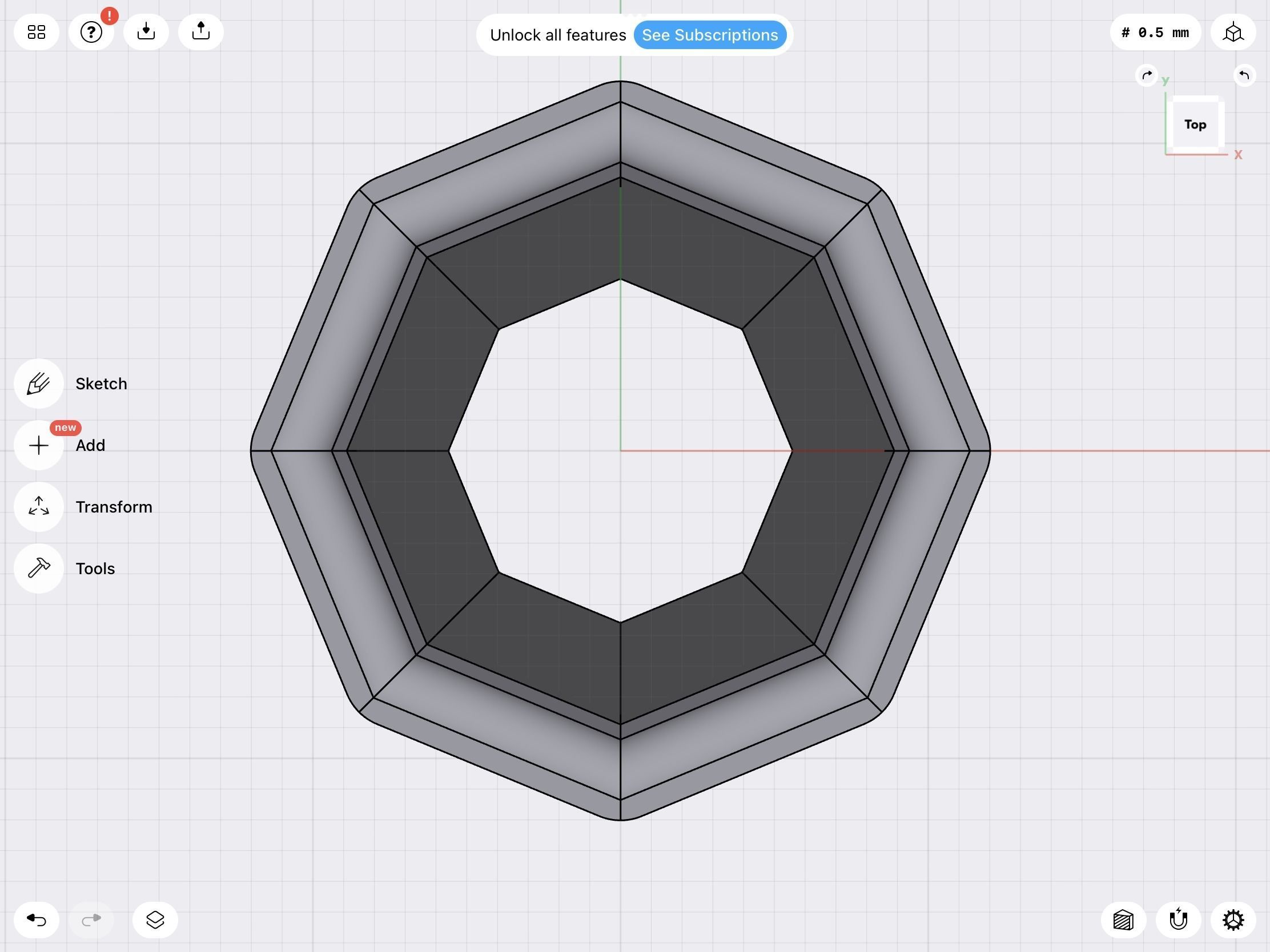 10 mm hexagon bezel setting 3D print model_7
