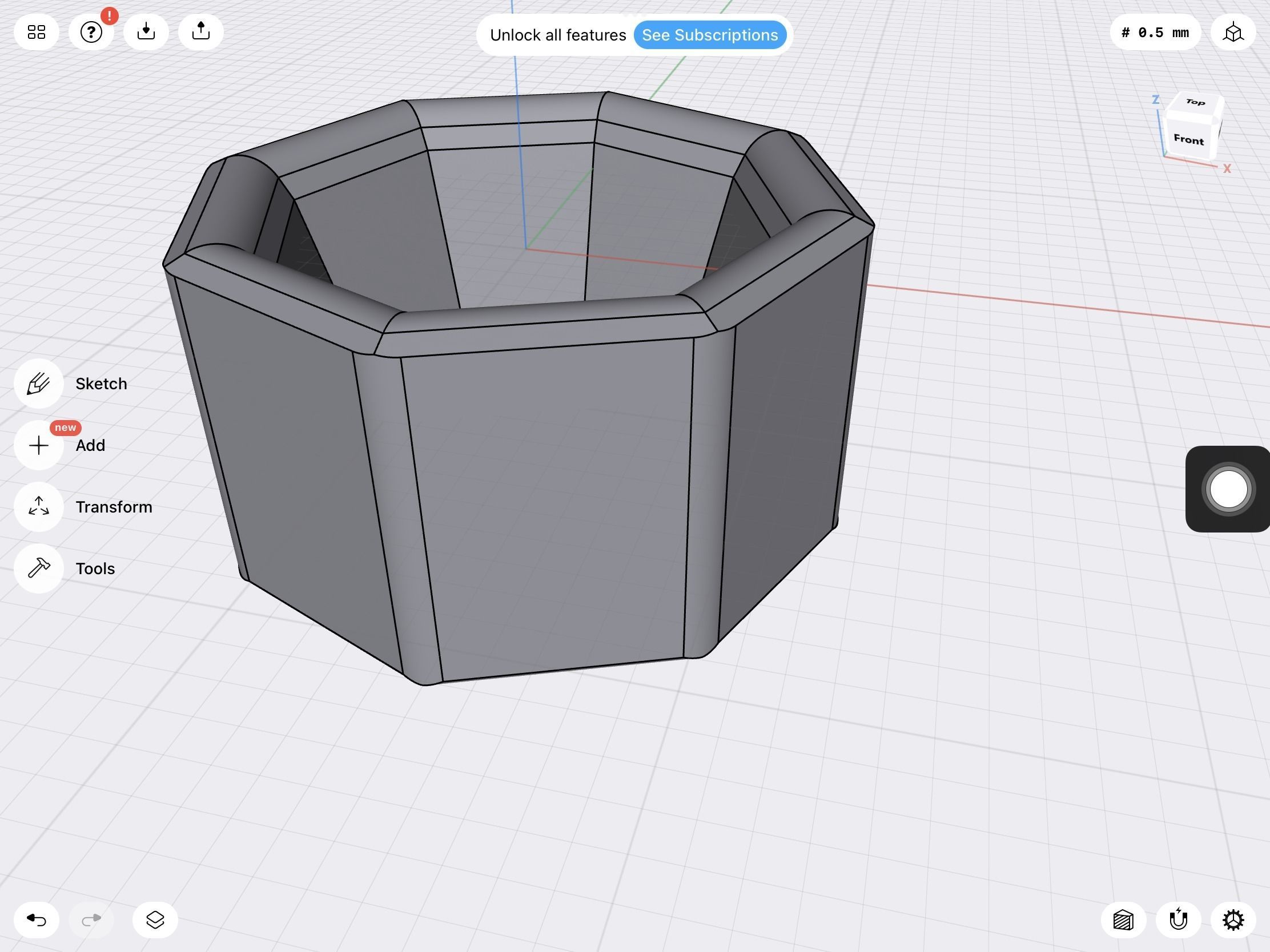 10 mm hexagon bezel setting 3D print model_6