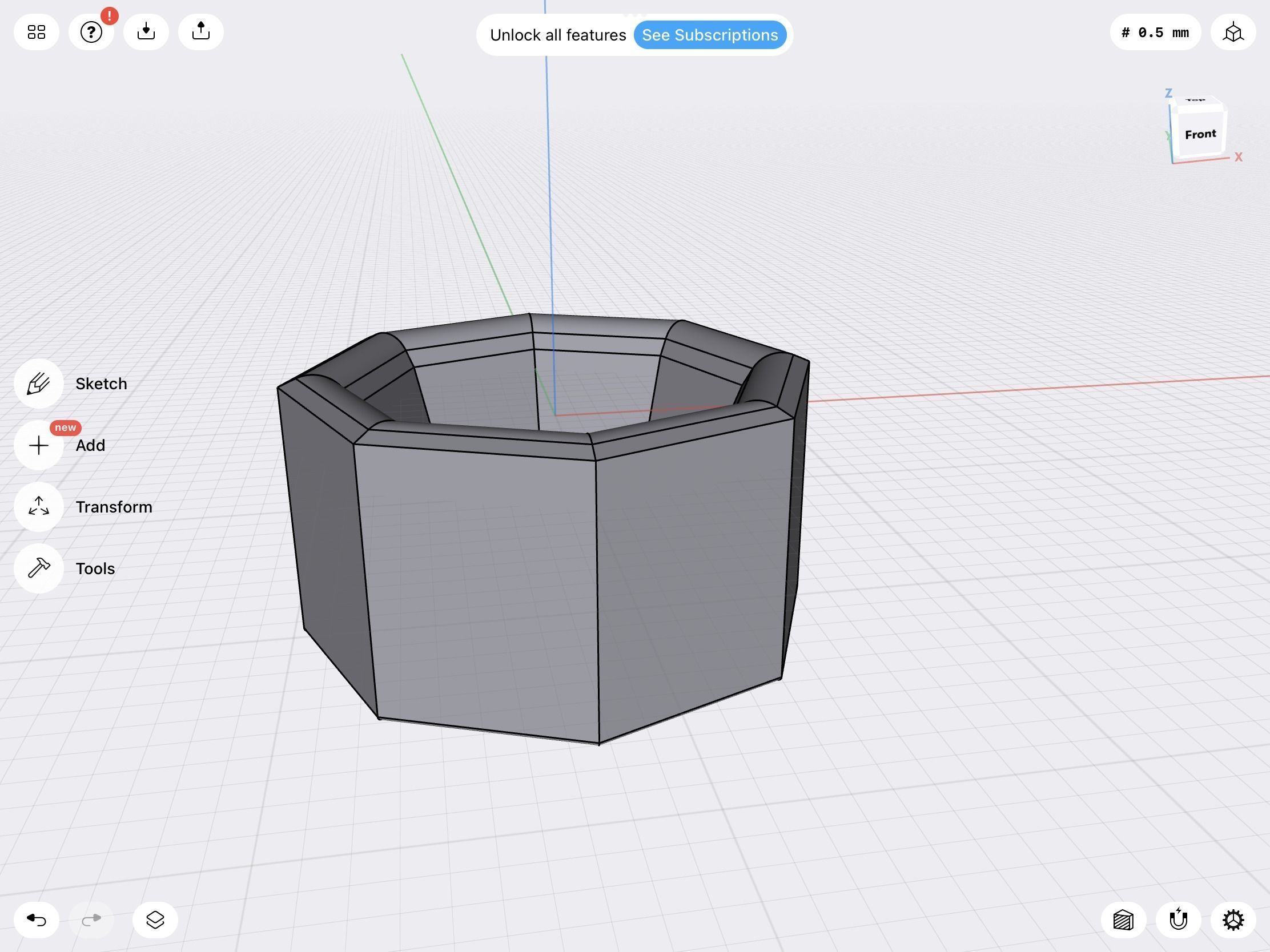 10 mm hexagon bezel setting 3D print model_1