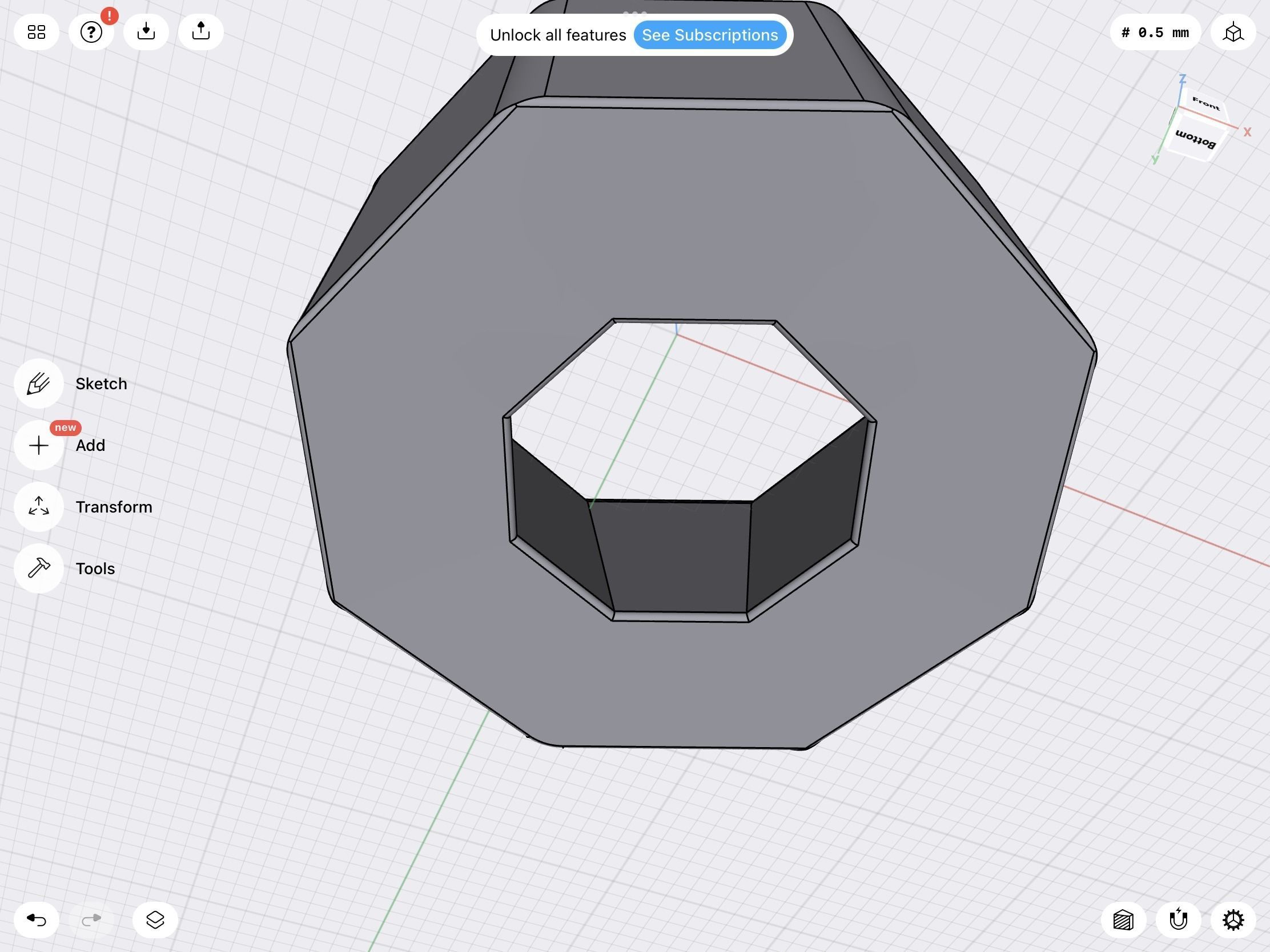 10 mm hexagon bezel setting 3D print model_4