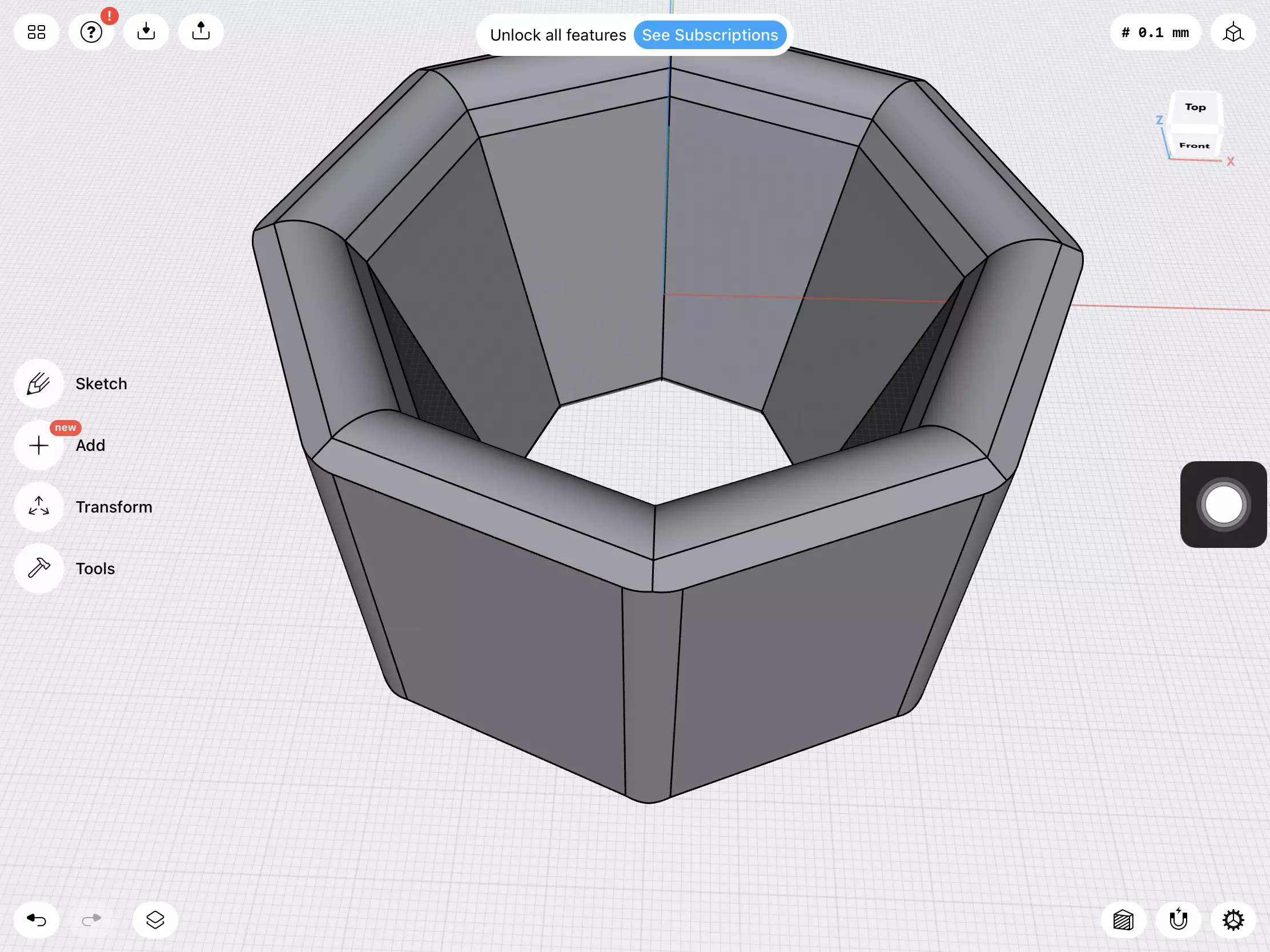 10 mm hexagon bezel setting 3D print model_0
