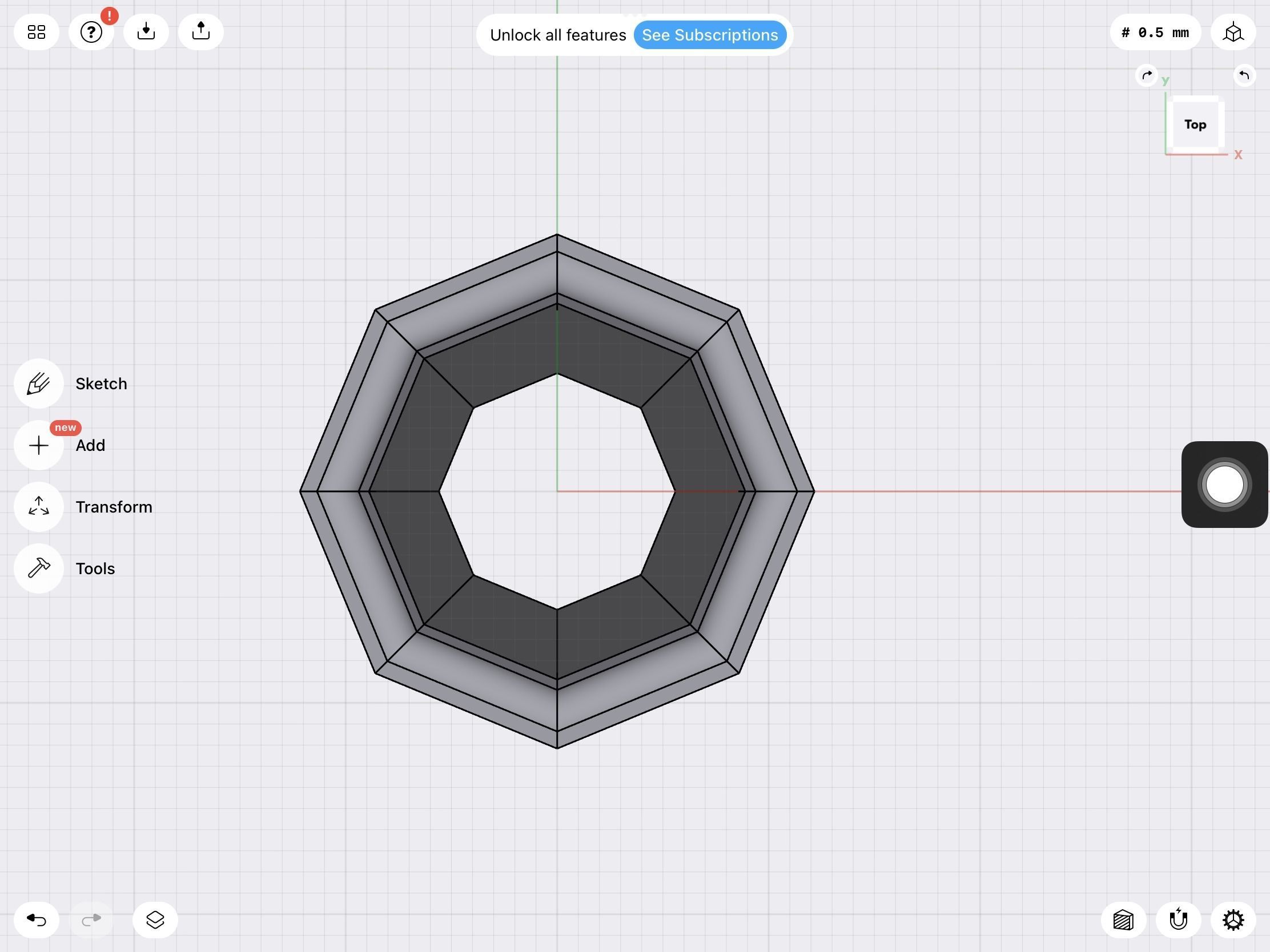 10 mm hexagon bezel setting 3D print model_3