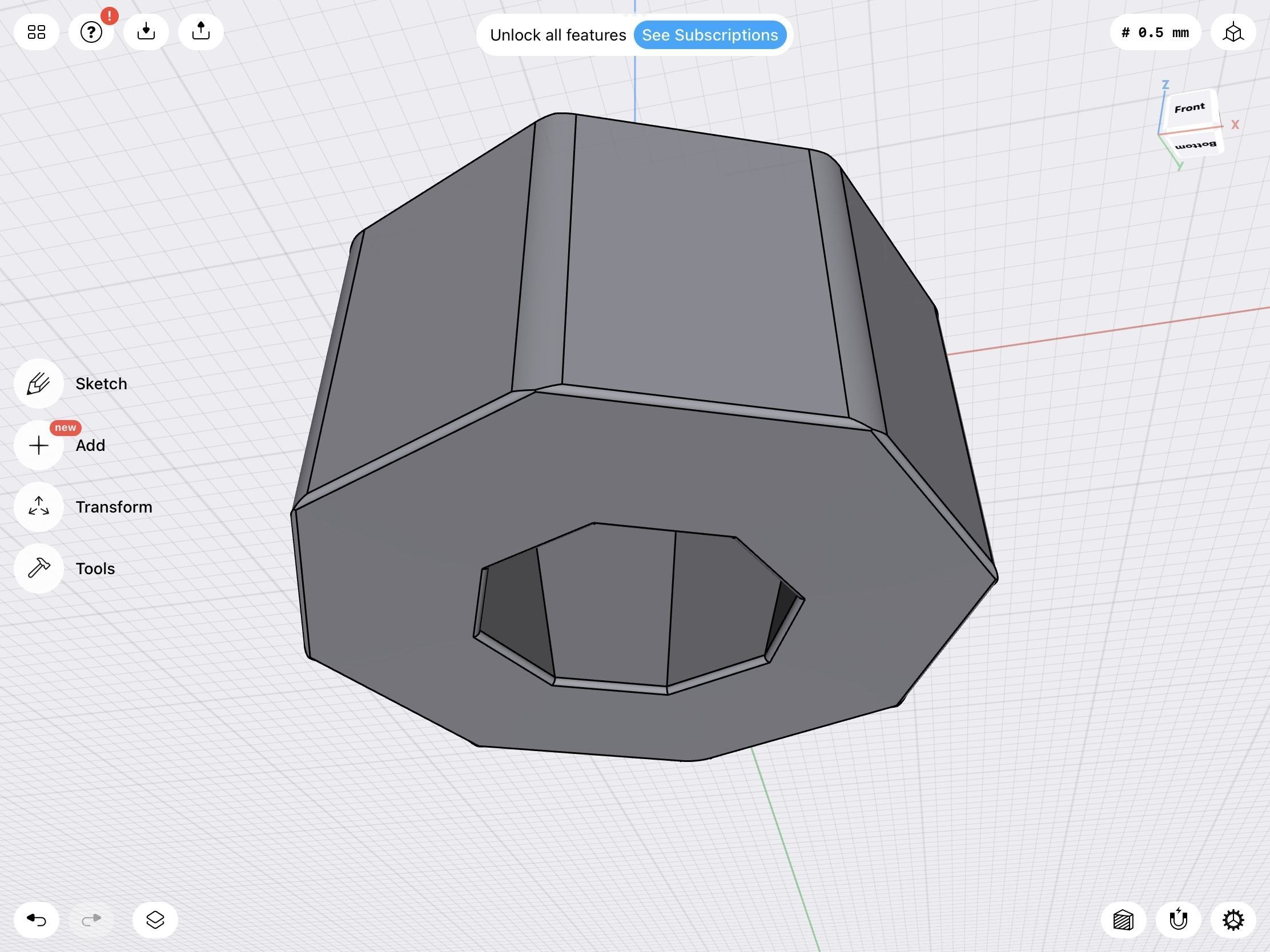 10 mm hexagon bezel setting 3D print model_5