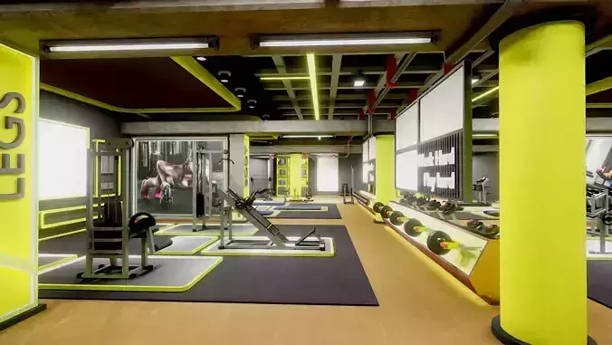 Gym Baked Scenario VR AR Ready Low-poly 3D model Gym Baked Scenario VR AR Ready Low-poly 3D model