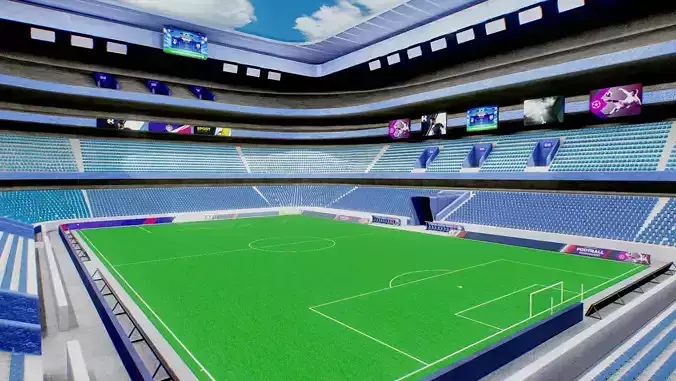 Football Stadium Baked VR AR Ready