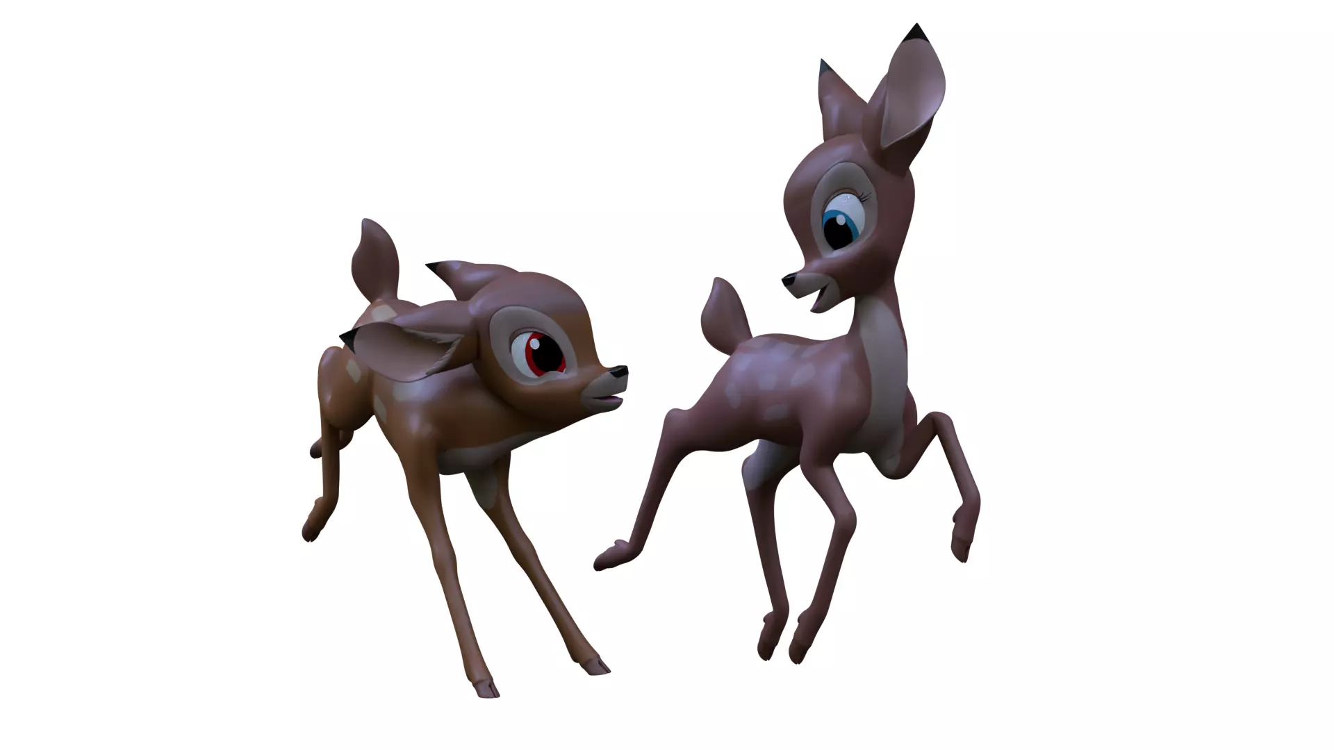 Young Bambi and Faline Models 3D model_0