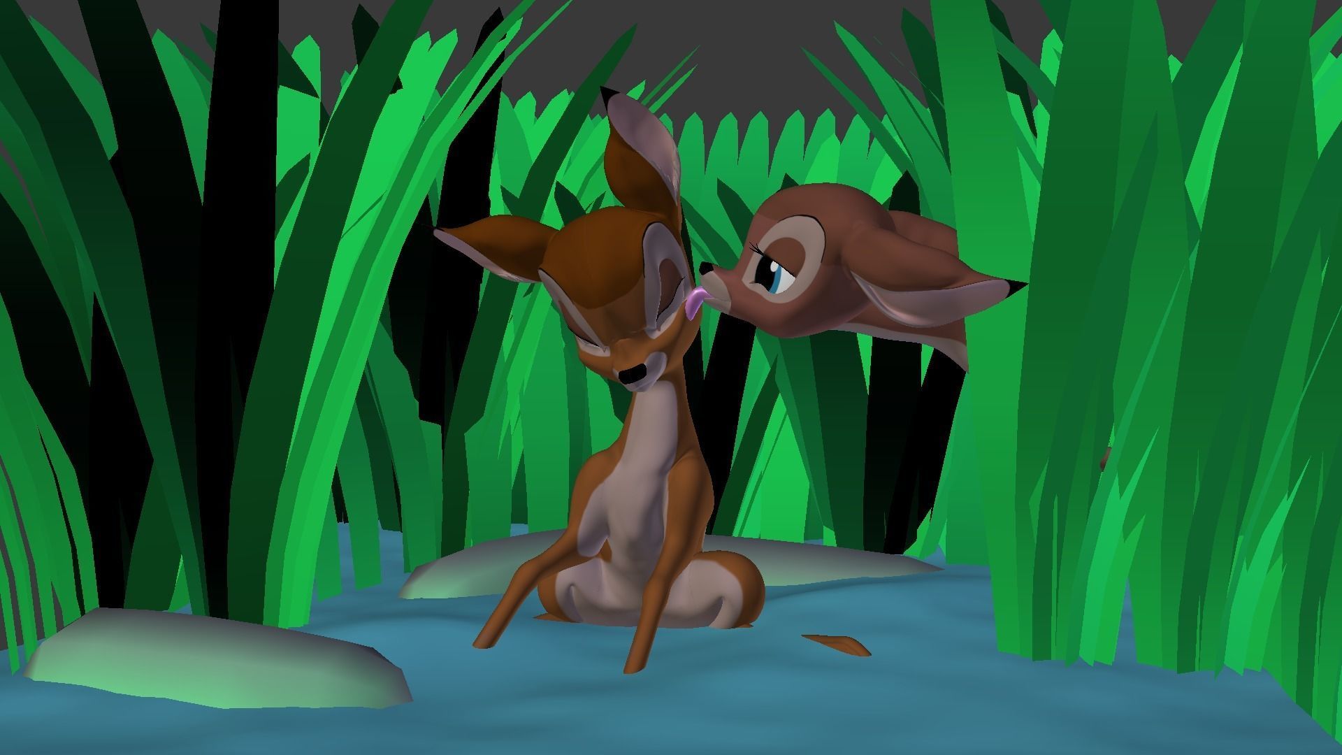 Young Bambi and Faline Models 3D model_2