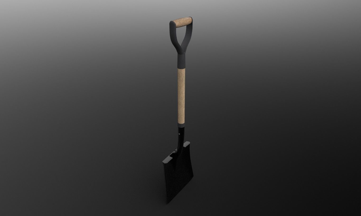 Square Shovel with three texture options 3D model_1