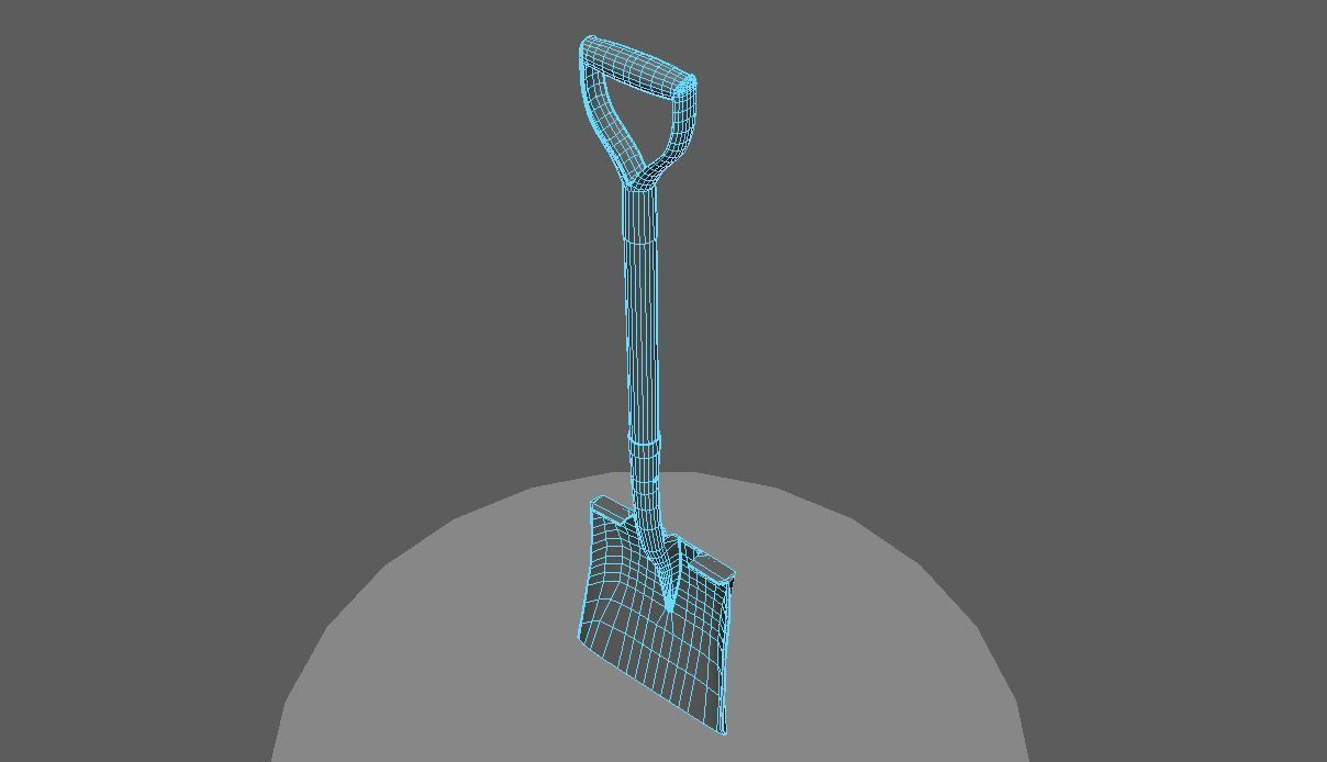 Square Shovel with three texture options 3D model_7