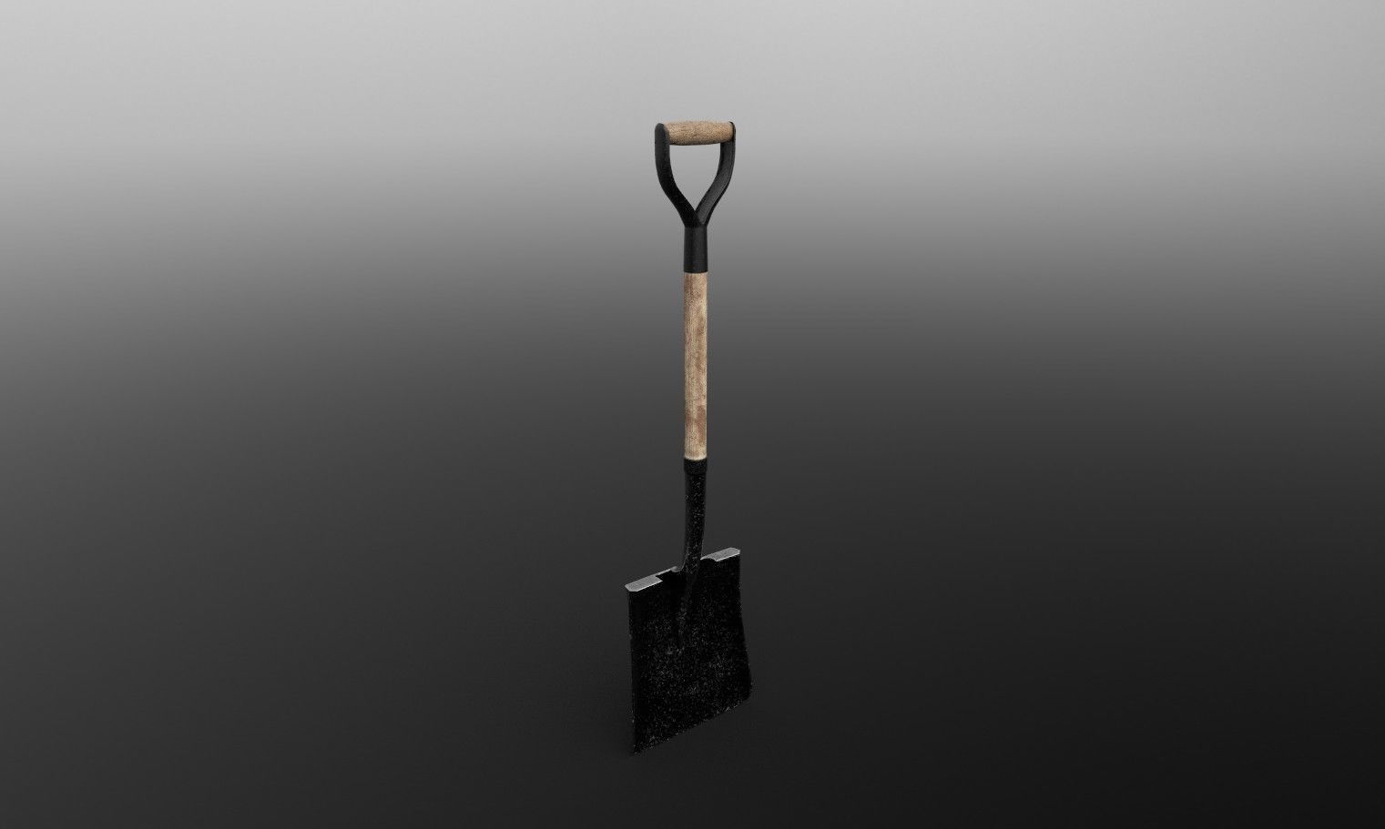 Square Shovel with three texture options 3D model_2
