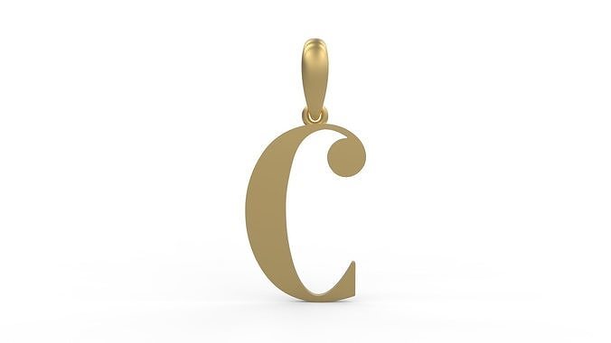 Initial Letters Pendant Autolinker C 3D print model