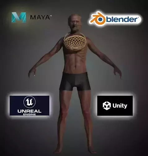 scuba diver High quality character full Rigged and Animated