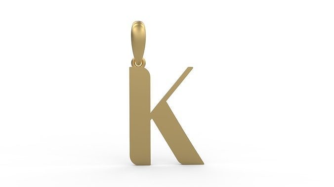 Initial Letters Pendant Autolinker K 3D print model