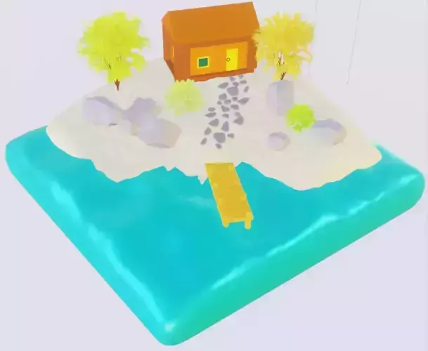 Island with a house