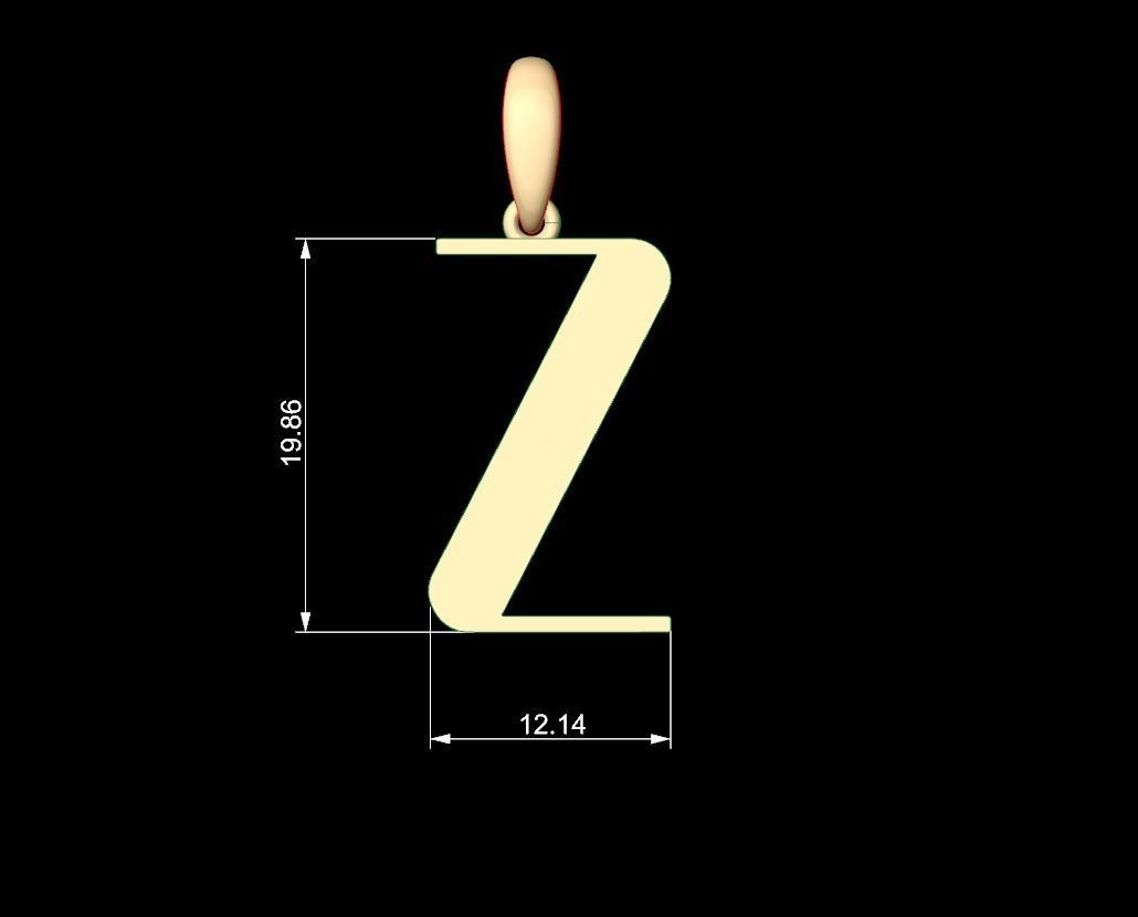 Initial Letters Pendant Autolinker Z 3D print model_5