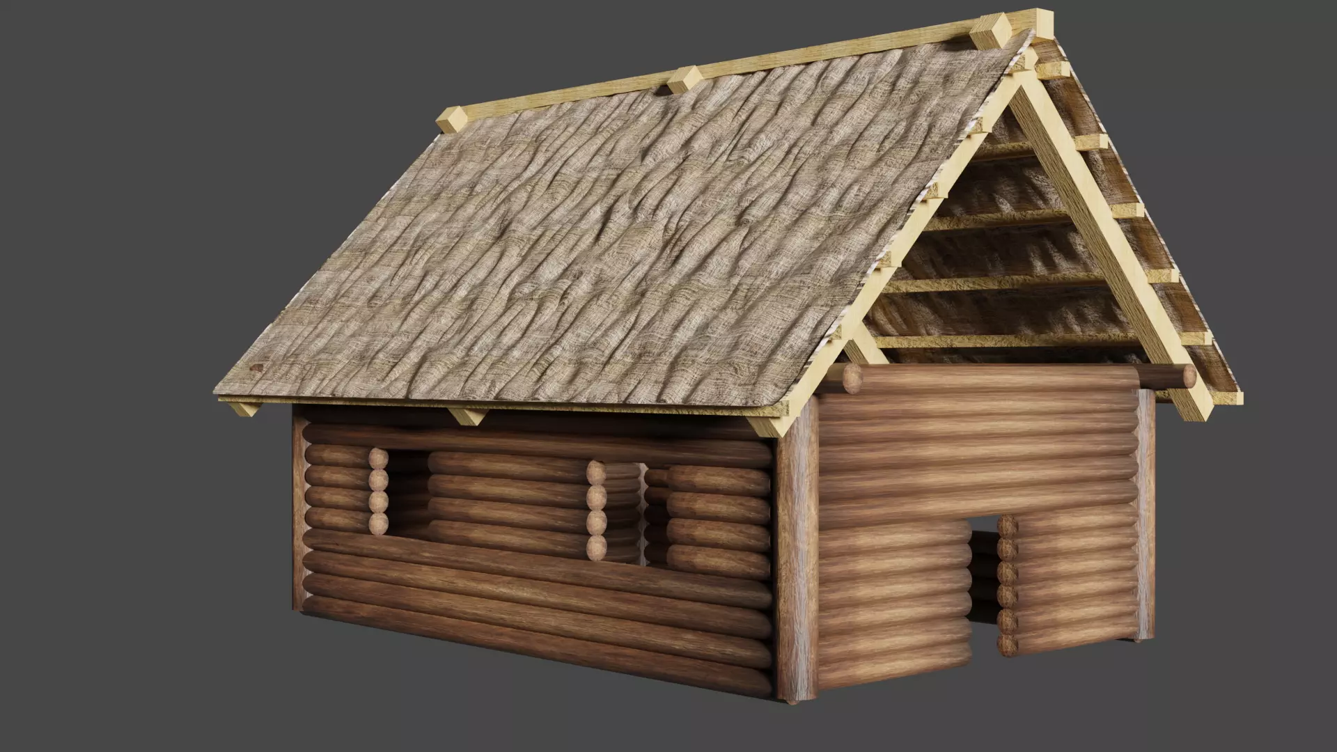LowPoly Hut Viking Free 3D model