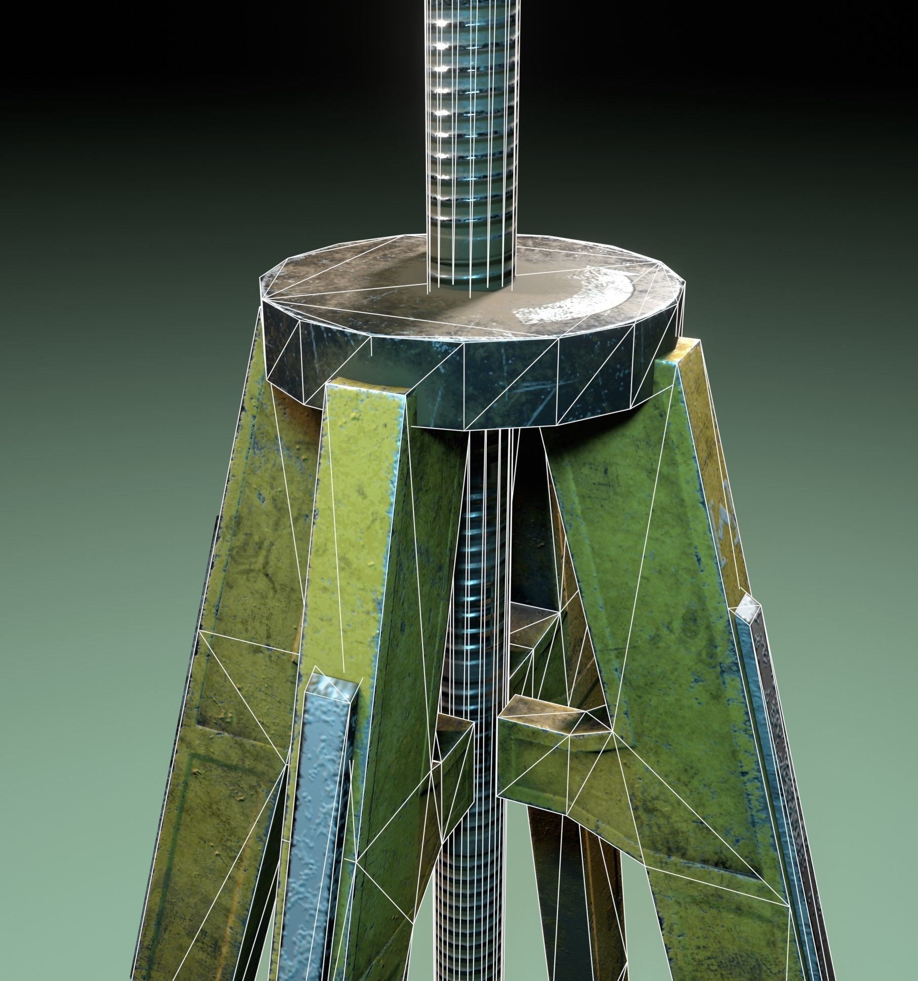 Construction tripod or support structure gameready Low-poly 3D model_3