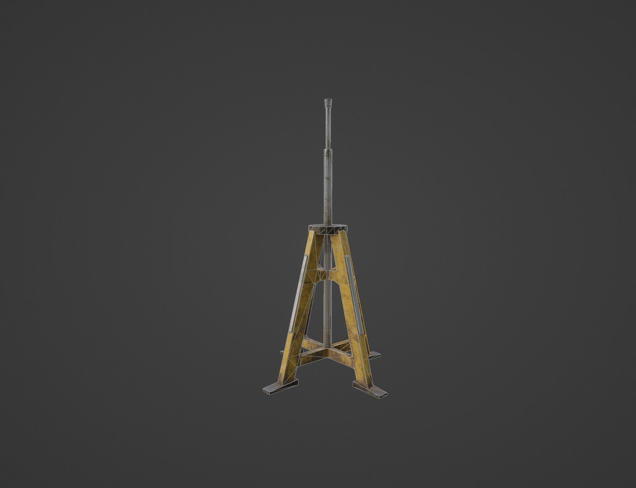 Construction tripod or support structure gameready Low-poly 3D model_7