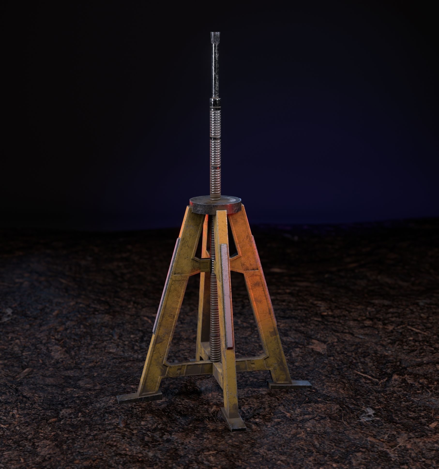 Construction tripod or support structure gameready Low-poly 3D model_6