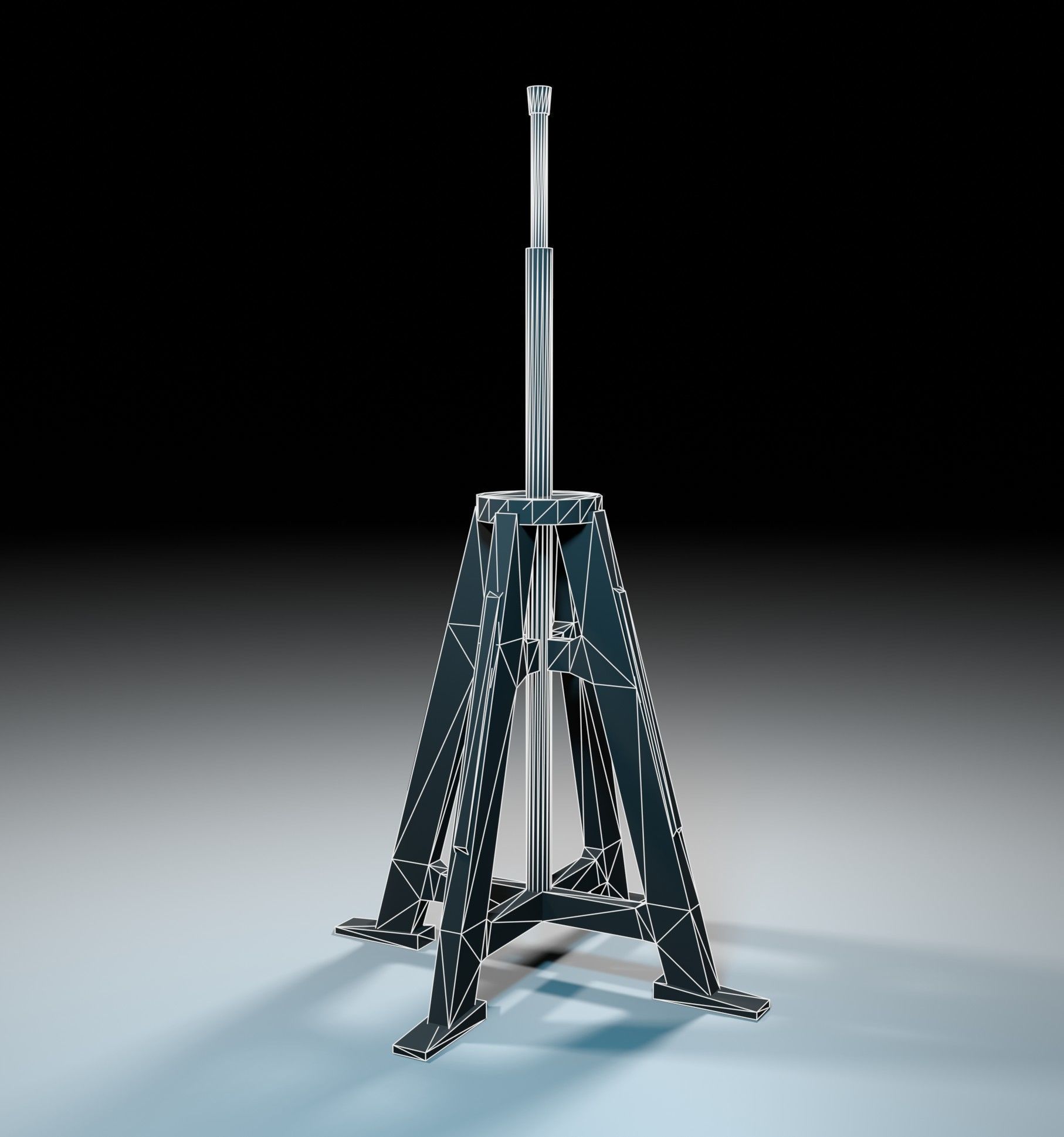 Construction tripod or support structure gameready Low-poly 3D model_5