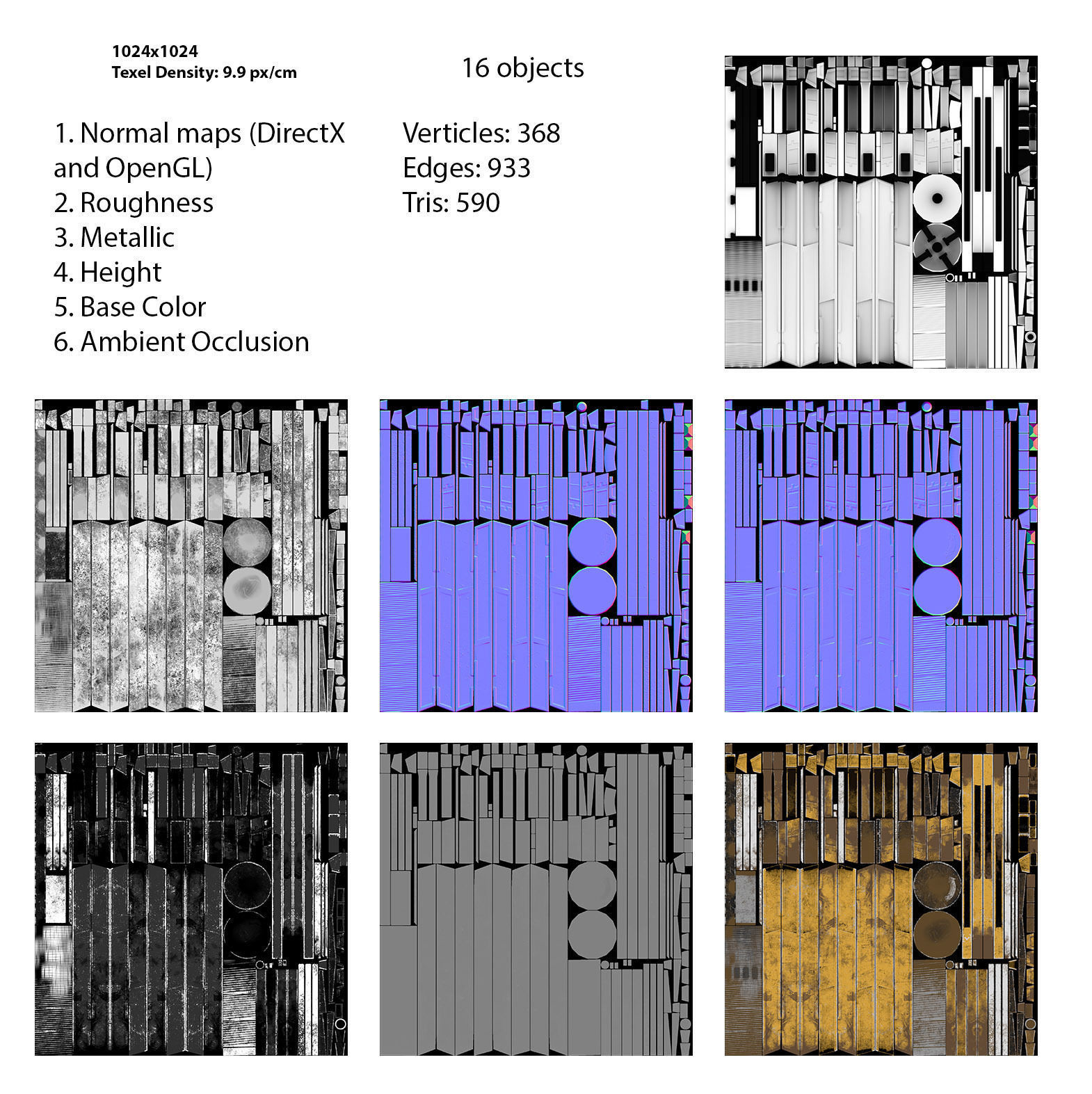Construction tripod or support structure gameready Low-poly 3D model_8