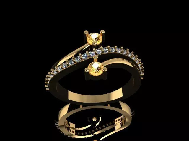 Beautiful Yellow Sapphire Ring Free 3D model_0