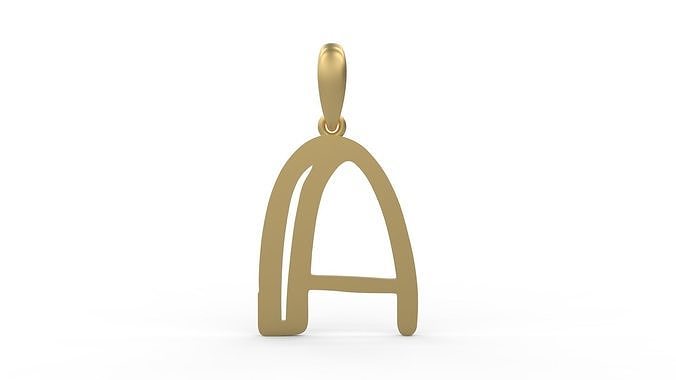 Initial Letters Pendant Baby Monkey A 3D print model