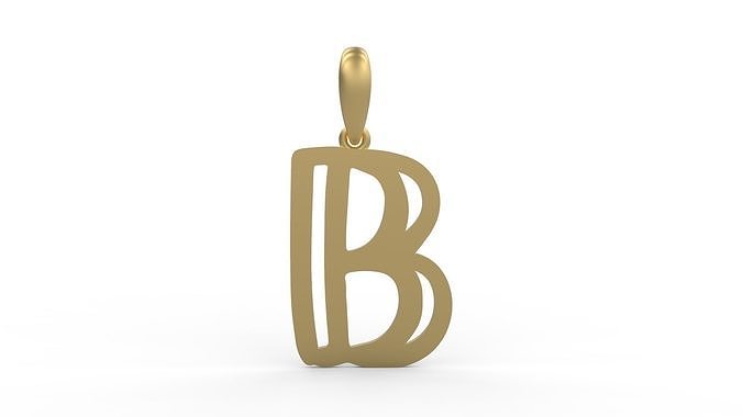 Initial Letters Pendant Baby Monkey B 3D print model