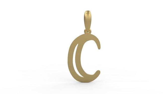 Initial Letters Pendant Baby Monkey C 3D print model