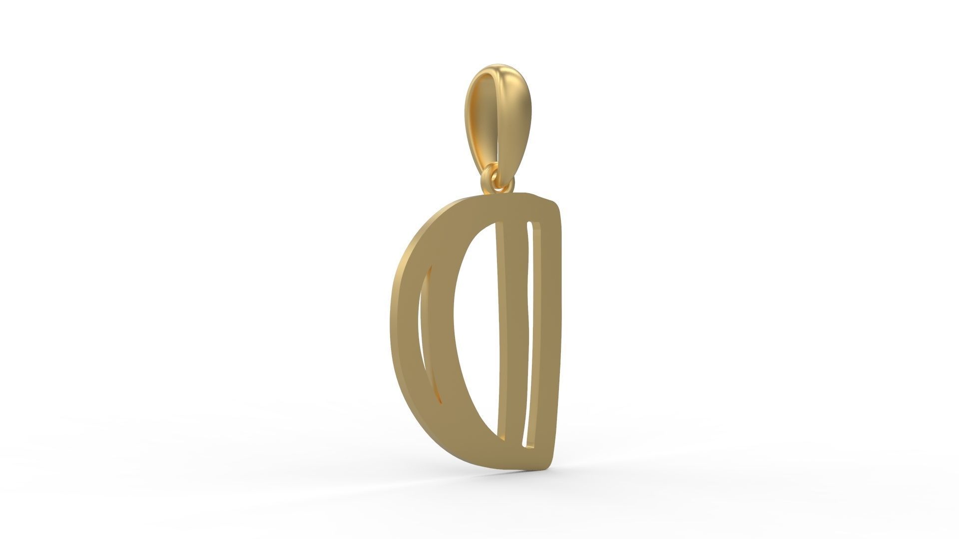 Initial Letters Pendant Baby Monkey D 3D print model_3