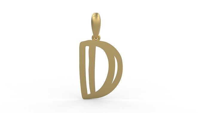 Initial Letters Pendant Baby Monkey D 3D print model