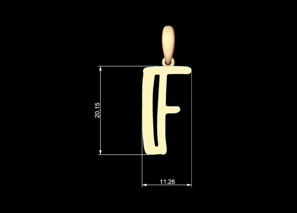 Initial Letters Pendant Baby Monkey F 3D print model_4