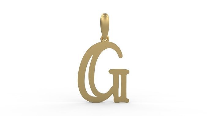 Initial Letters Pendant Baby Monkey G 3D print model