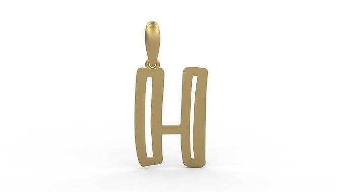 Initial Letters Pendant Baby Monkey H 3D print model