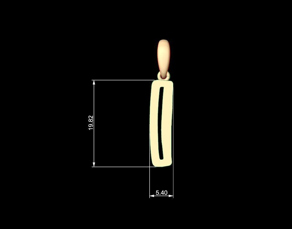 Initial Letters Pendant Baby Monkey I 3D print model_4