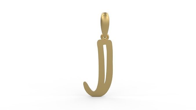 Initial Letters Pendant Baby Monkey J 3D print model