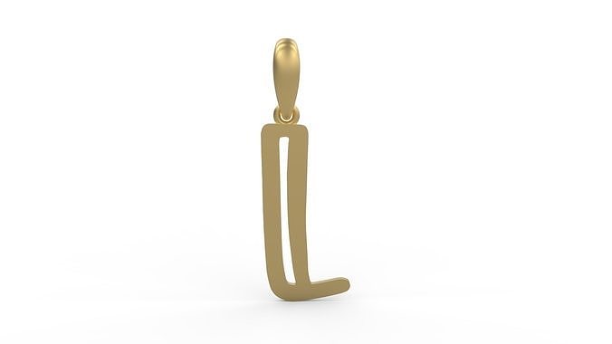 Initial Letters Pendant Baby Monkey L 3D print model