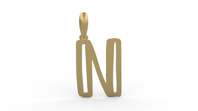 Initial Letters Pendant Baby Monkey N 3D print model
