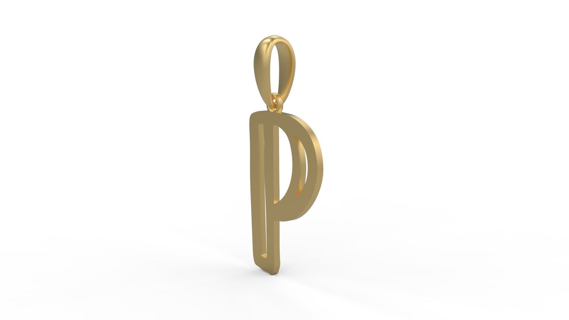 Initial Letters Pendant Baby Monkey P 3D print model_1