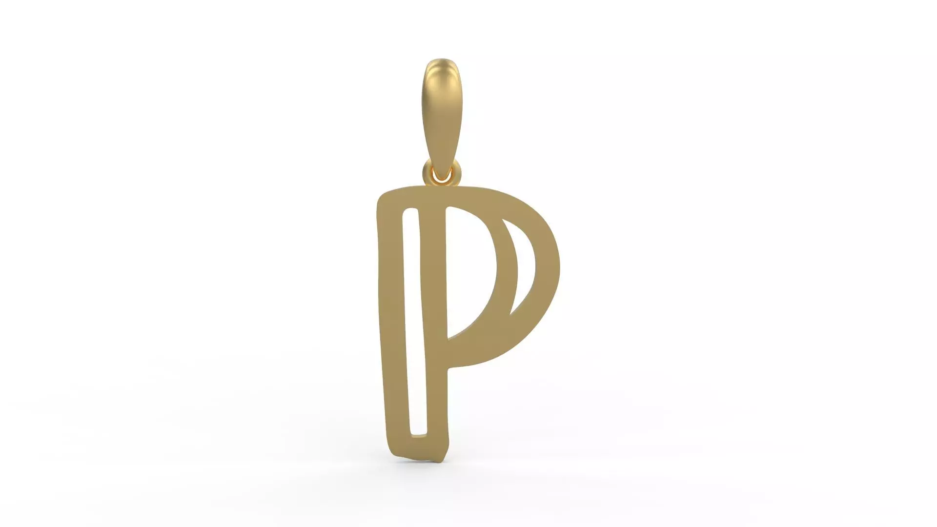 Initial Letters Pendant Baby Monkey P 3D print model_0