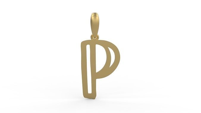 Initial Letters Pendant Baby Monkey P 3D print model