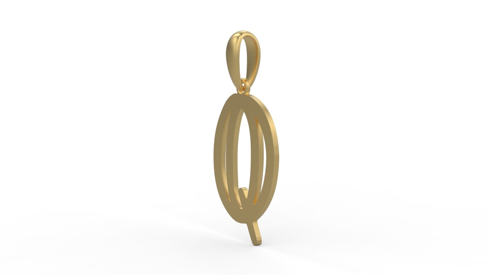 Initial Letters Pendant Baby Monkey Q 3D print model_1
