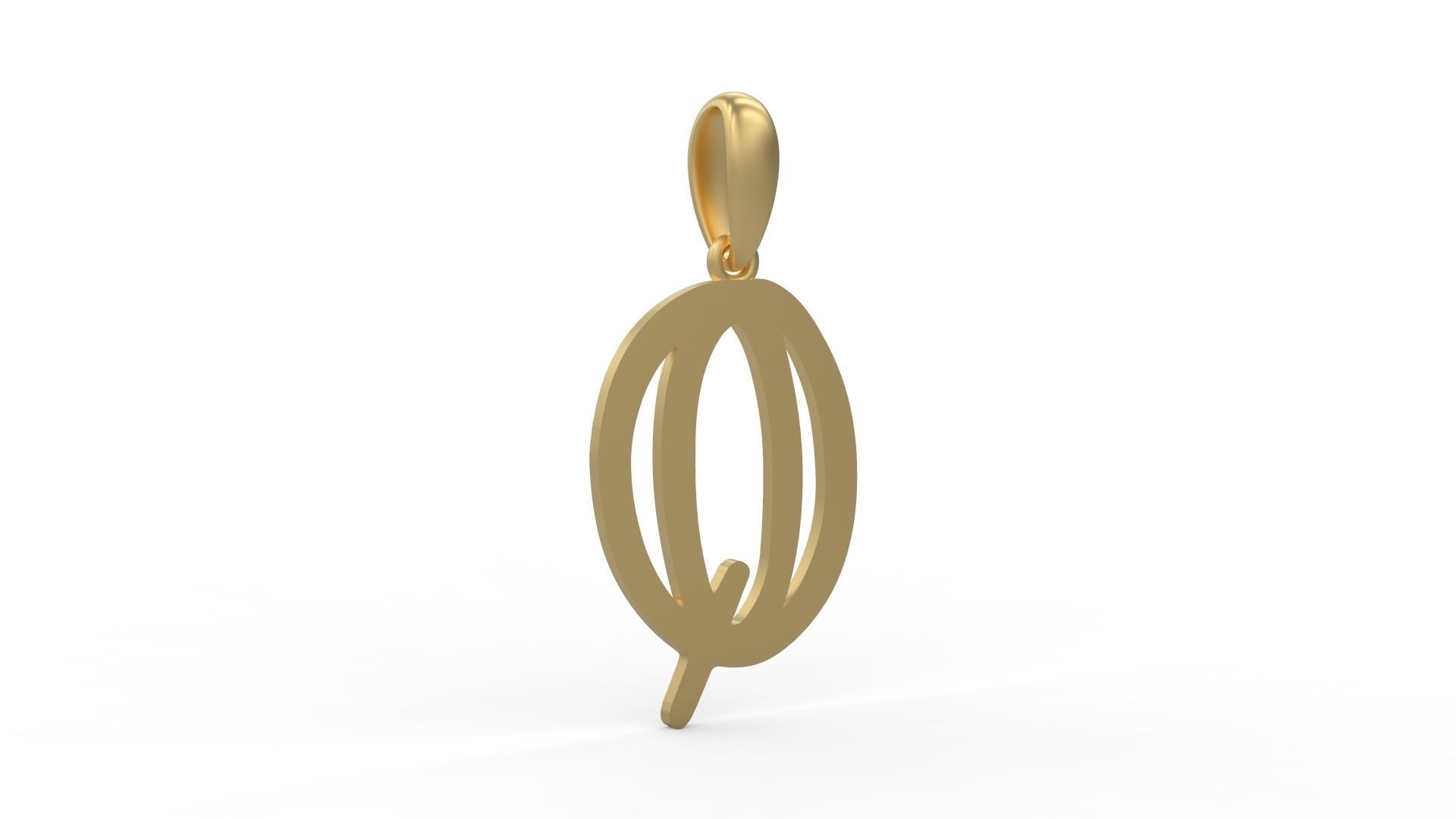 Initial Letters Pendant Baby Monkey Q 3D print model_3