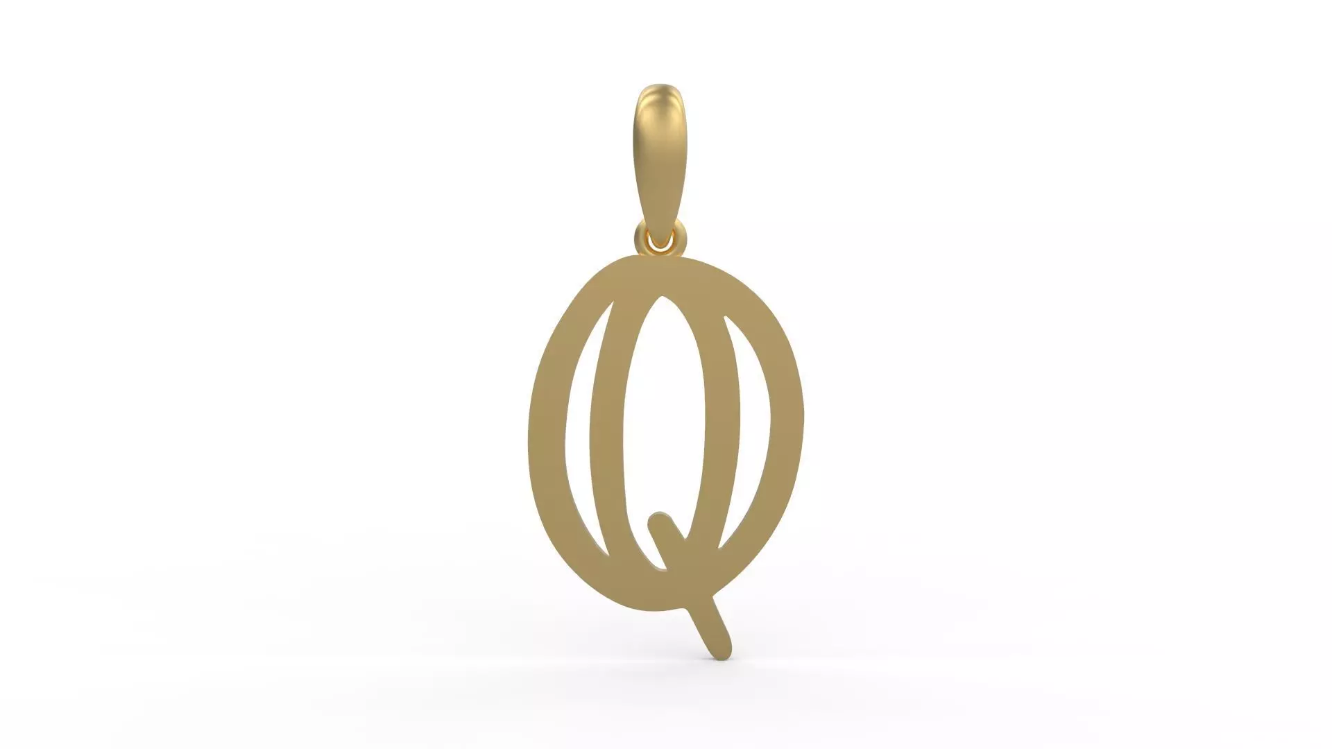 Initial Letters Pendant Baby Monkey Q 3D print model_0