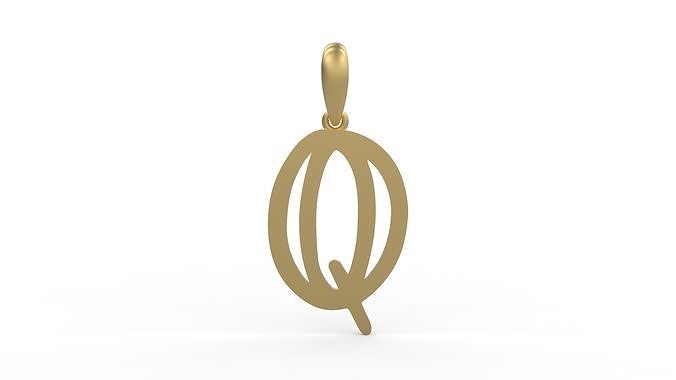 Initial Letters Pendant Baby Monkey Q 3D print model