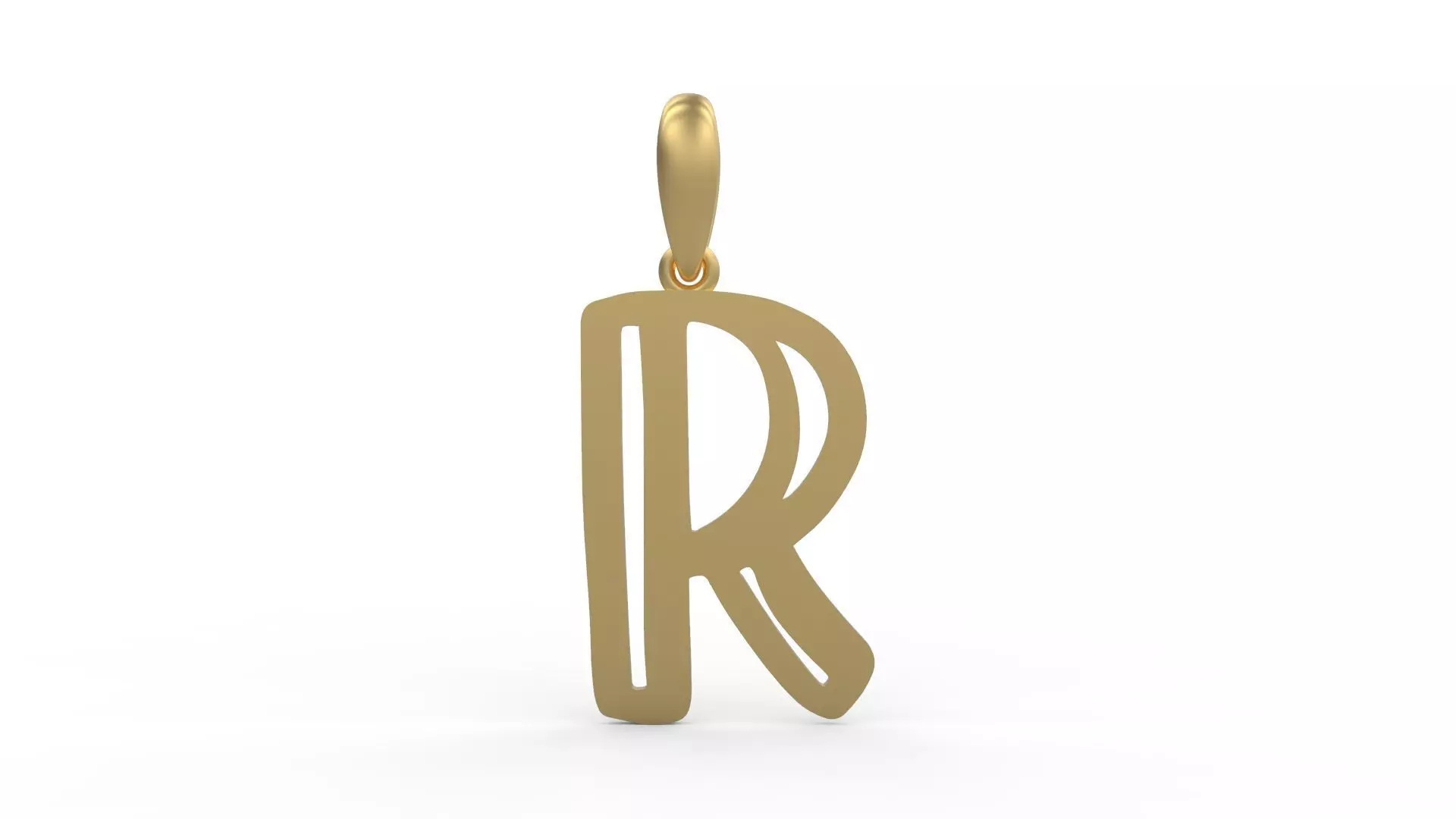 Initial Letters Pendant Baby Monkey R 3D print model_0