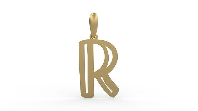Initial Letters Pendant Baby Monkey R 3D print model